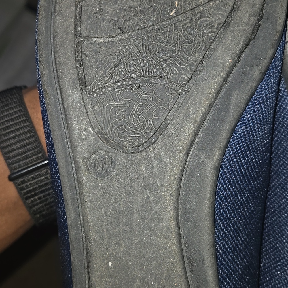 Women's Navy Blue Cushioned Ballet Flats - Picture 5 of 6